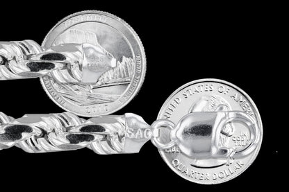 Rope 200 - 9.7mm - Sterling Silver Rope Chain Necklace