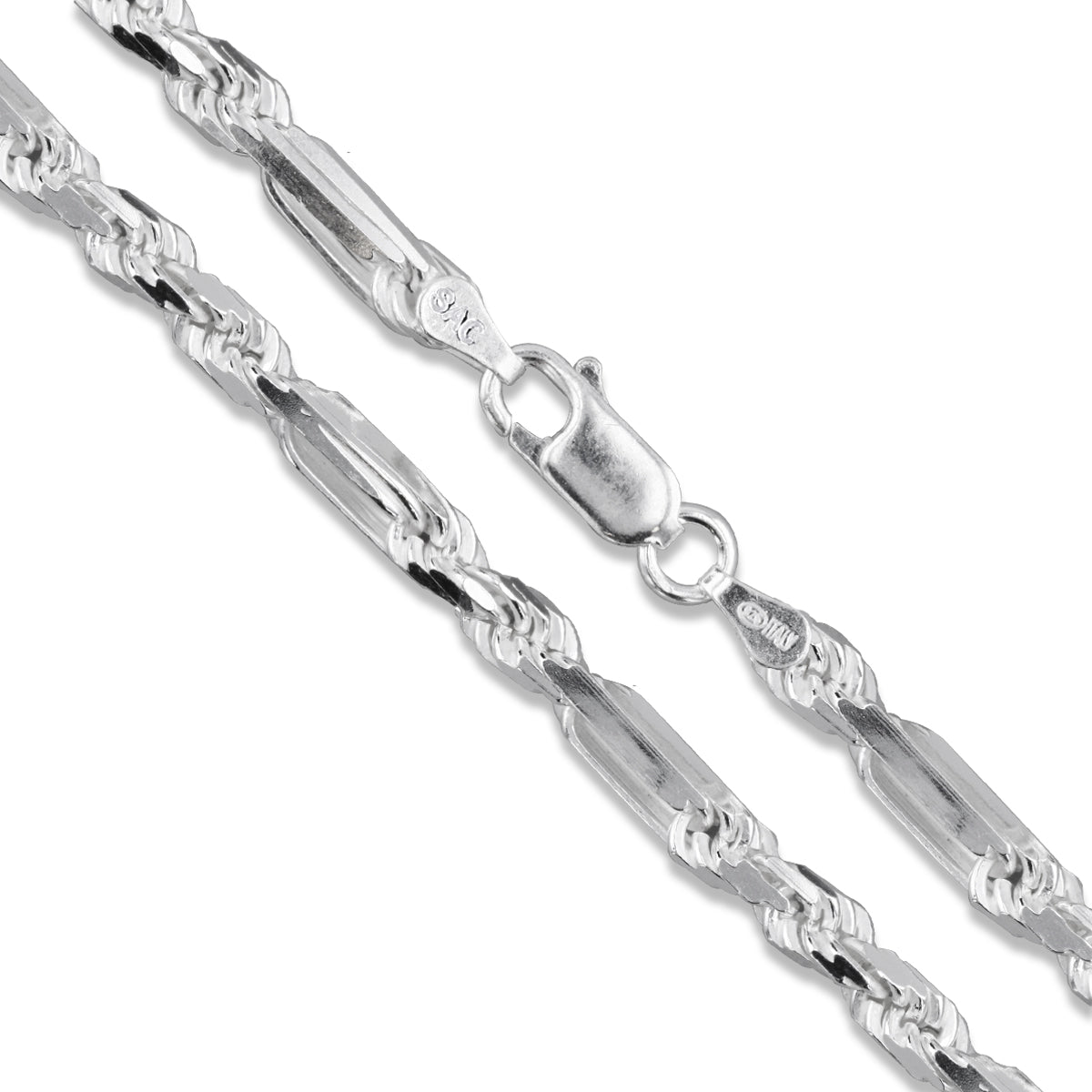 FigaRope 080 - 4mm - Sterling Silver FigaRope Chain Necklace