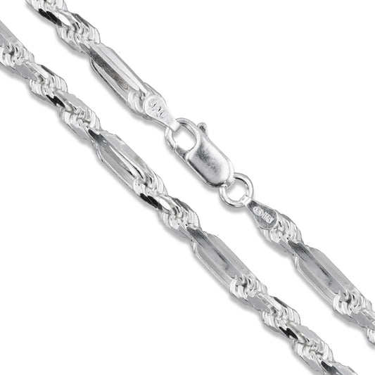 FigaRope 120 - 6mm - Sterling Silver FigaRope Chain Necklace