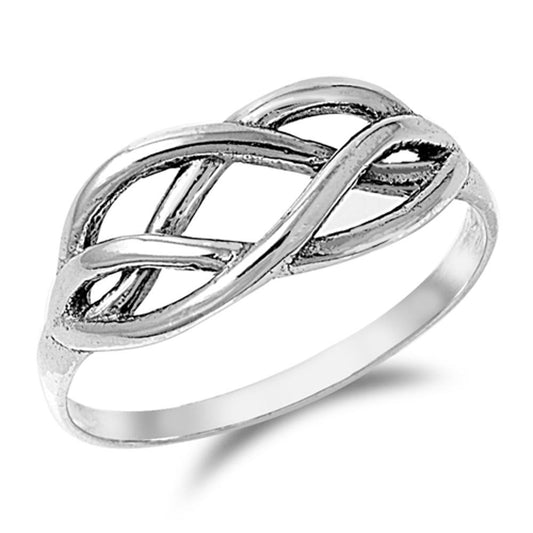 Infinity Knot Forever Promise Ring New .925 Sterling Silver Band Sizes 5-10