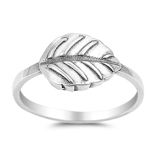 Sideways Leaf Polished Fashion Ring New .925 Sterling Silver Band Sizes 4-10