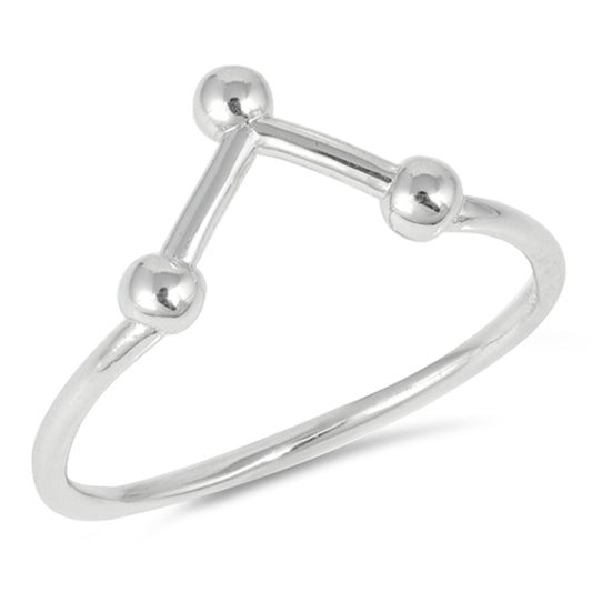 Triangle Ball Bead Constellation Ring New .925 Sterling Silver Band Sizes 4-10