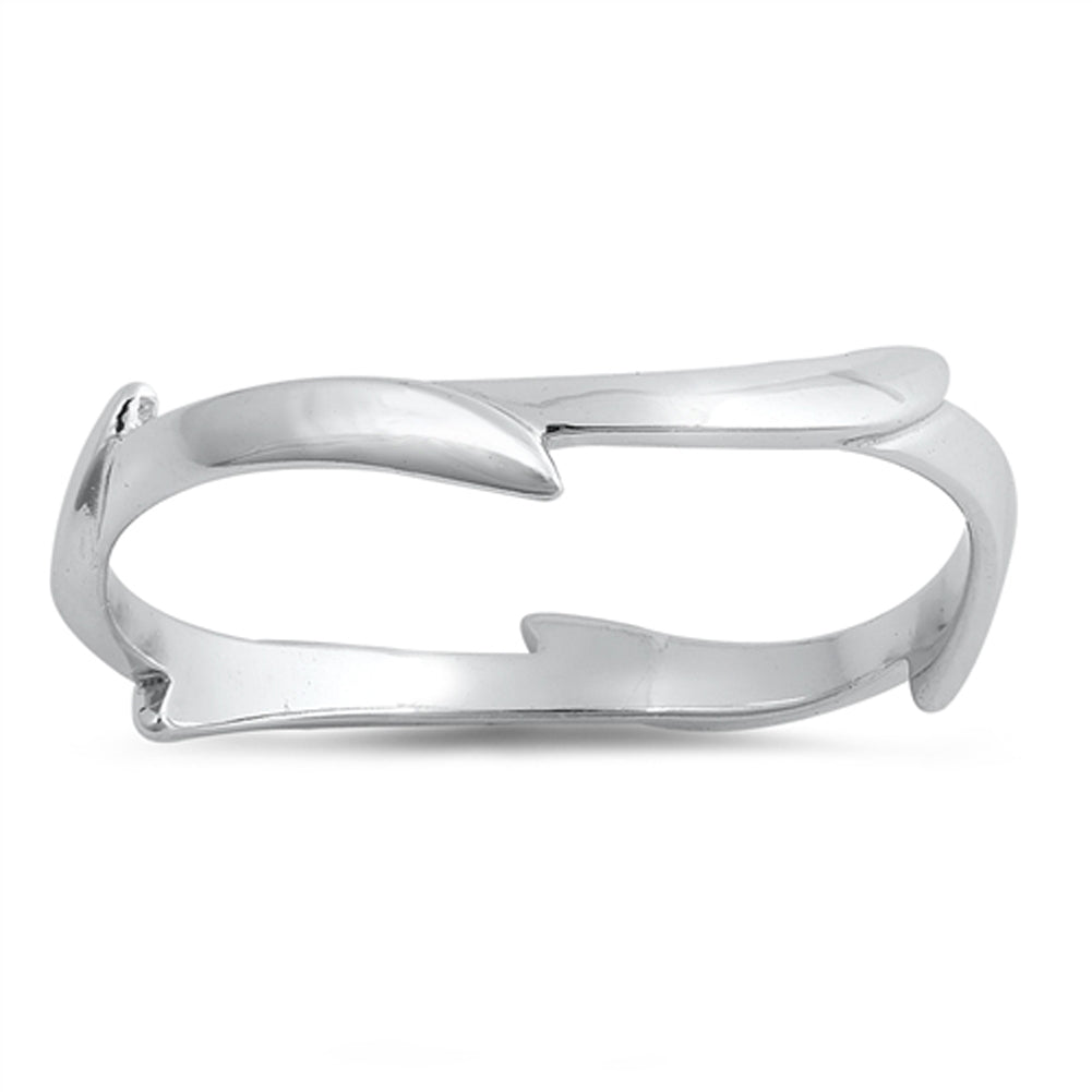 Simple Eternity Wave Midi Plain Vine Ring .925 Sterling Silver Band Sizes 4-10