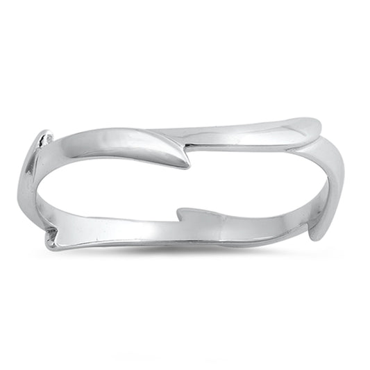 Simple Eternity Wave Midi Plain Vine Ring .925 Sterling Silver Band Sizes 4-10