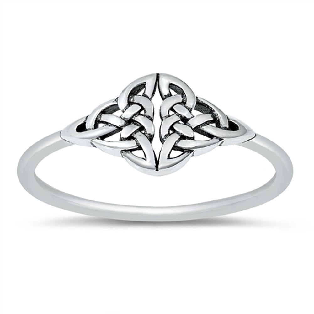 Ornate Celtic Triquetra Knot Ring New .925 Sterling Silver Band Sizes 4-10