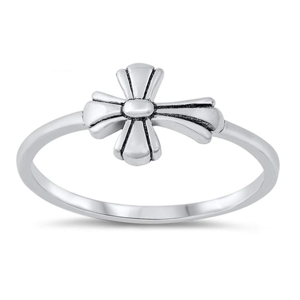 Sideways Gothic Cross Ring New .925 Sterling Silver Band Sizes 4-10