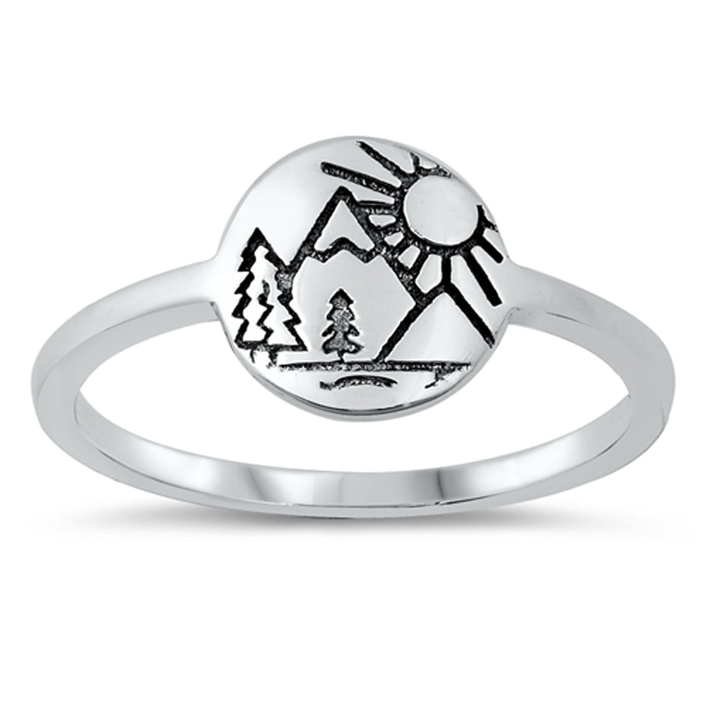 Earth Nature Spiritual Fashion Ring New .925 Sterling Silver Band Sizes 4-10