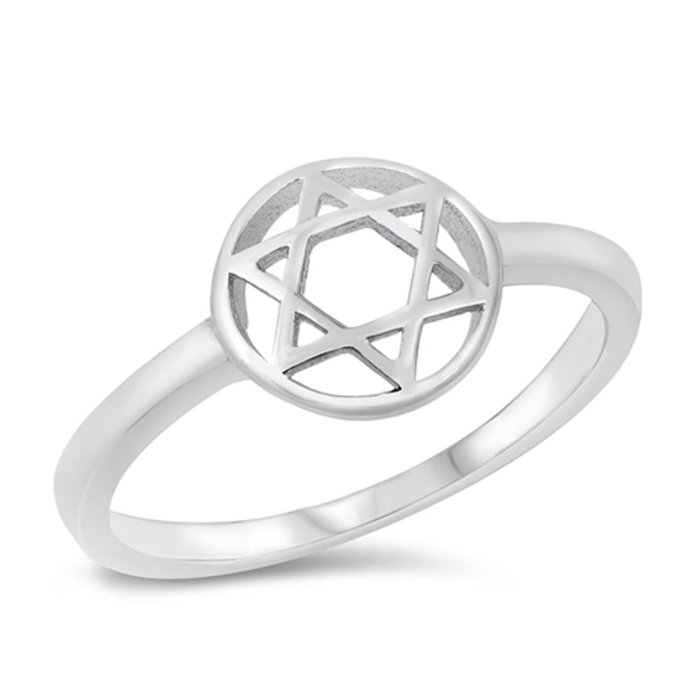 Star of David Ring Jewish Star New .925 Sterling Silver Band Sizes 4-10