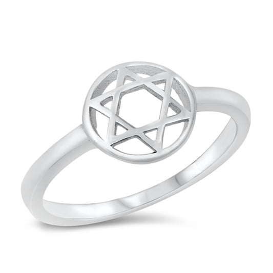 Star of David Ring Jewish Star New .925 Sterling Silver Band Sizes 4-10