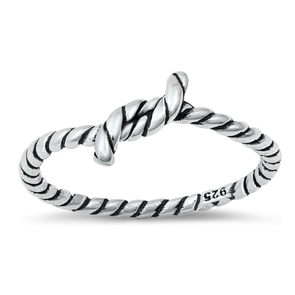 Rope Knot Lasso Love Wholesale Ring New .925 Sterling Silver Band Sizes 4-10