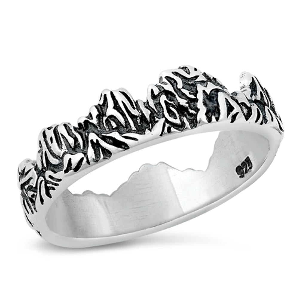 Mountain Peaks Range Nature Cute Ring New .925 Sterling Silver Band Sizes 5-10