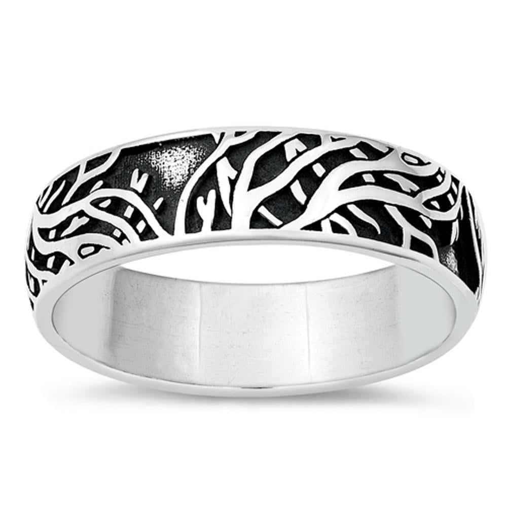 Tree Branches Forest Classic Ring New .925 Sterling Silver Band Sizes 5-10