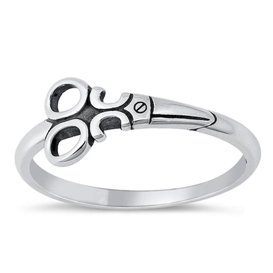 Sterling Silver Scissors Ring