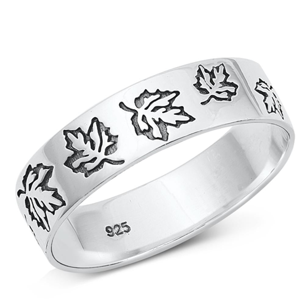 Sterling Silver Maple Leaf Ring