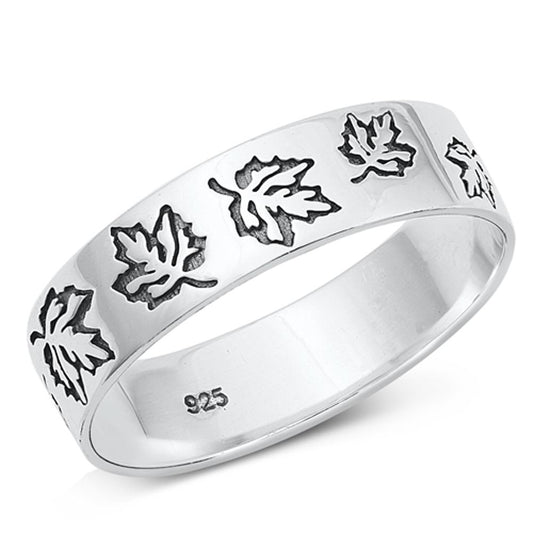 Sterling Silver Maple Leaf Ring