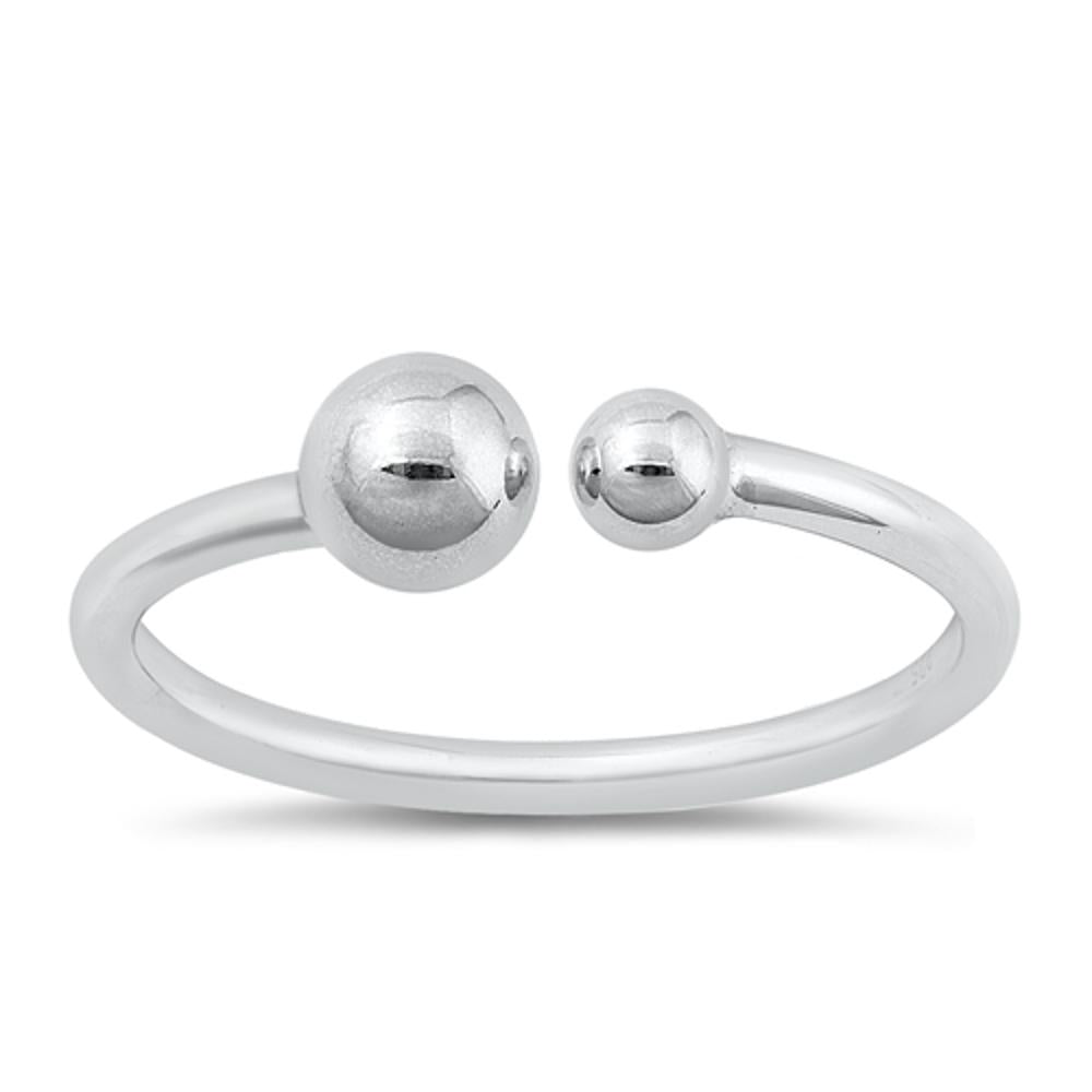 Sterling Silver Ball End Ring