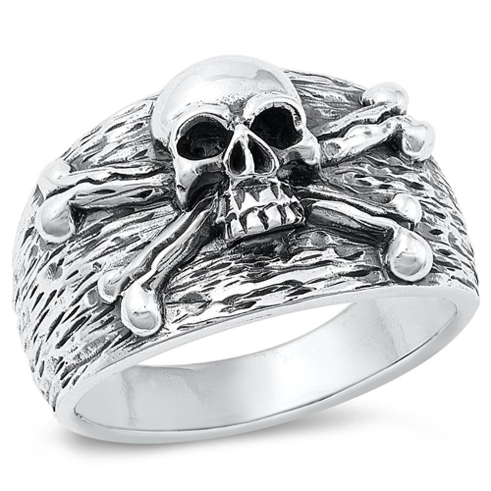 Empress Handmade Solid 925 Sterling Silver Biker Ring - Skull Design - Any Size
