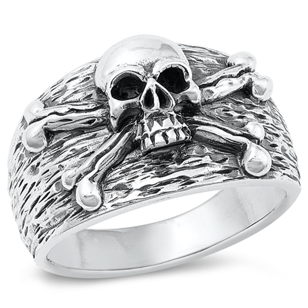 Empress Handmade Solid 925 Sterling Silver Biker Ring - Skull Design - Any Size