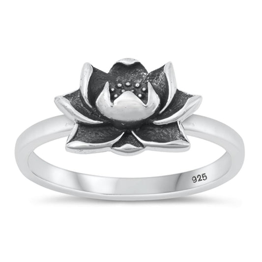 Sterling Silver Lotus Ring