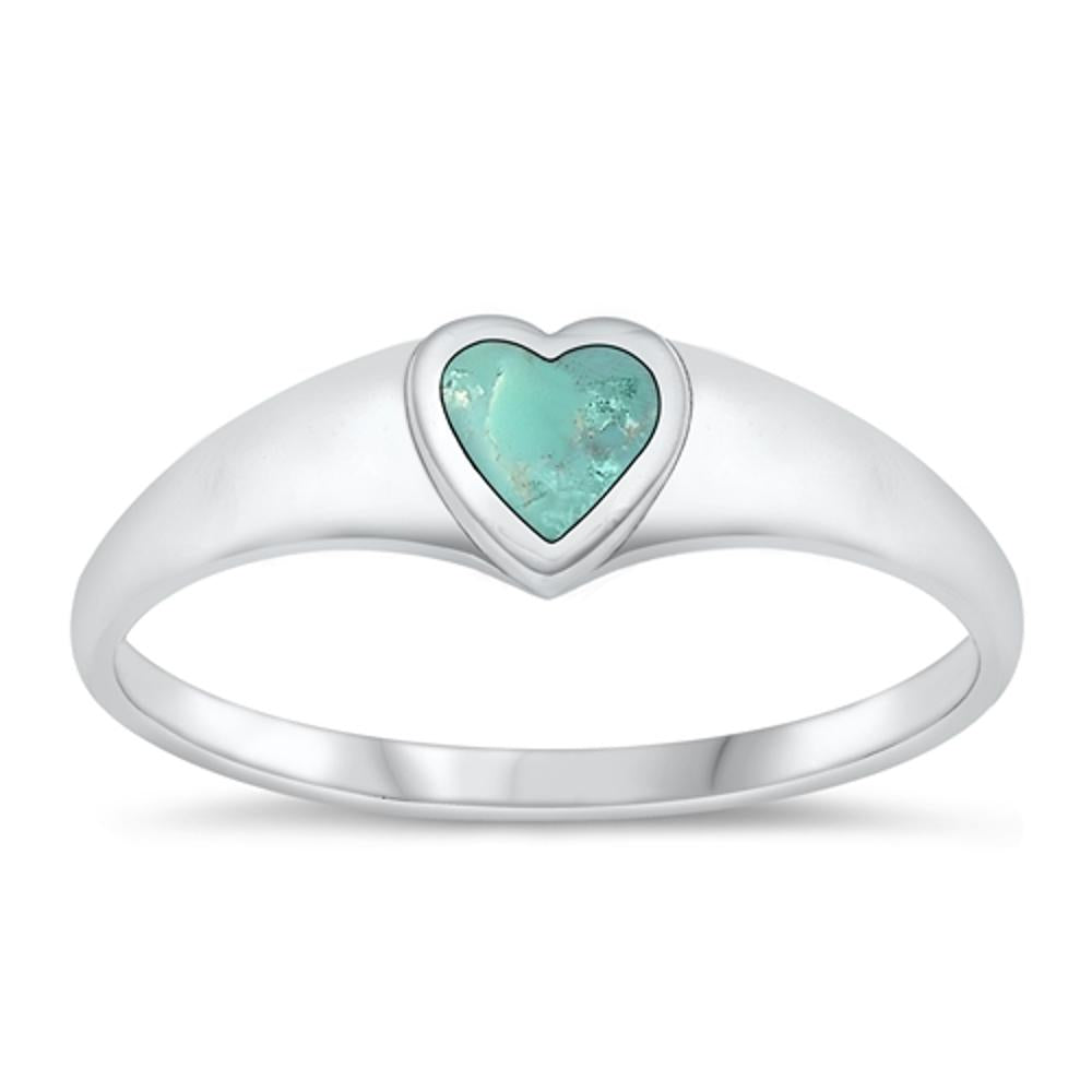 Sterling Silver Turquoise Heart Ring