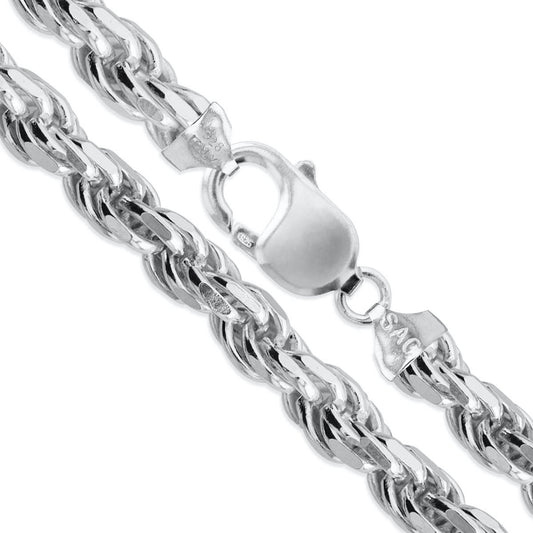 Rope 250 - 12mm - Sterling Silver Rope Chain Necklace