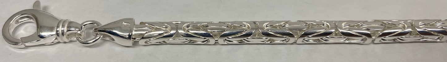 Round Byzantine - 5.3mm - Sterling Silver Round Byzantine Chain Necklace