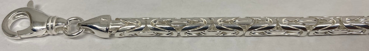 Round Byzantine - 5.3mm - Sterling Silver Round Byzantine Chain Necklace