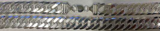 Double Curb 300 - 16mm - Sterling Silver Heavy Cuban Chain
