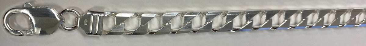 Square Curb 300 - 7.5mm - Sterling Silver Heavy Square Curb Chain