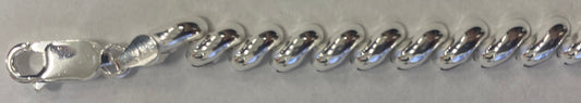 San Marco 070 - 6.3mm - Sterling Silver Hollow San Marco Chain Necklace