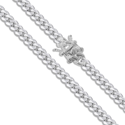 Miami Cuban 160 Box Lock - 5.7mm - Sterling Silver Miami Cuban Link Chain