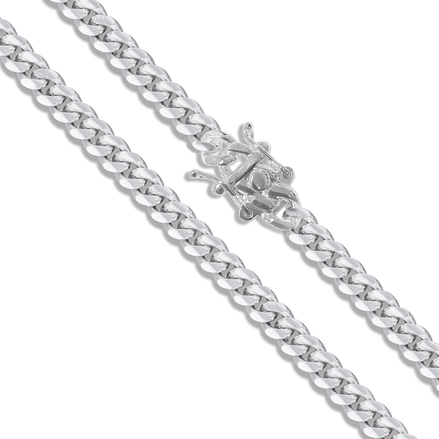 Miami Cuban 180 Box Lock - 6.3mm - Sterling Silver Miami Cuban Link Chain