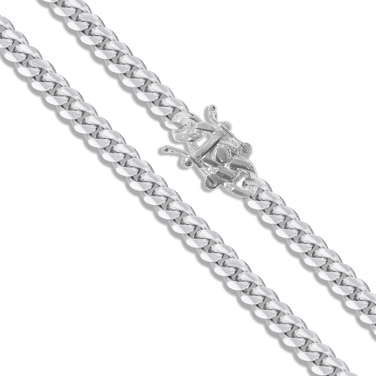Miami Cuban 200 Box Lock - 6.8mm - Sterling Silver Miami Cuban Link Chain