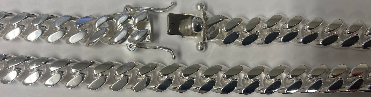 Miami Cuban 300 Box Lock - 10.3mm - Sterling Silver Miami Cuban Link Chain