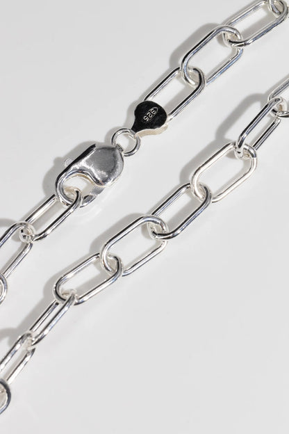 Paper Clip 180 - 9mm - Sterling Silver Paper Clip Chain Necklace