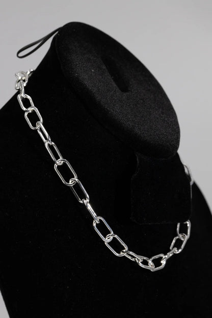 Paper Clip 180 - 9mm - Sterling Silver Paper Clip Chain Necklace