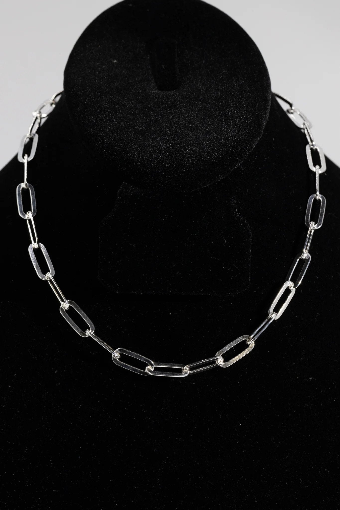 Paper Clip Flat 140 - 6.7mm - Sterling Silver Paper Clip Chain Necklace