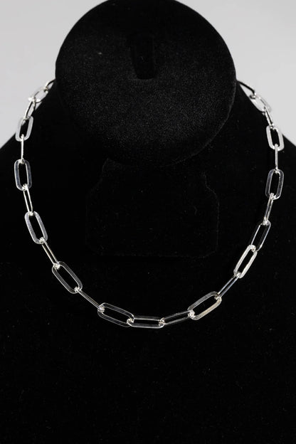 Paper Clip Flat 140 - 6.7mm - Sterling Silver Paper Clip Chain Necklace