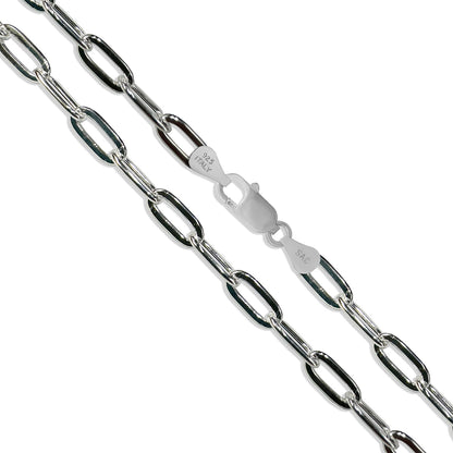 Paper Clip Flat 100 - 5.8mm - Sterling Silver Paper Clip Chain Necklace
