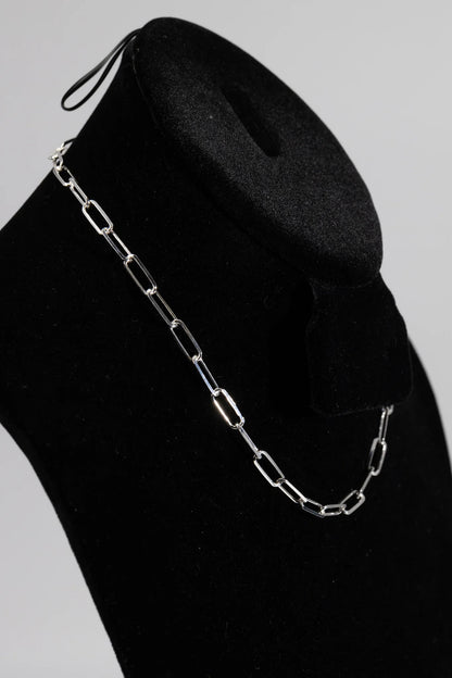 Paper Clip Flat 100 - 5.8mm - Sterling Silver Paper Clip Chain Necklace