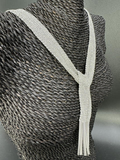 Scarf Rhodium Plated - 20mm - Sterling Silver Chain Scarf