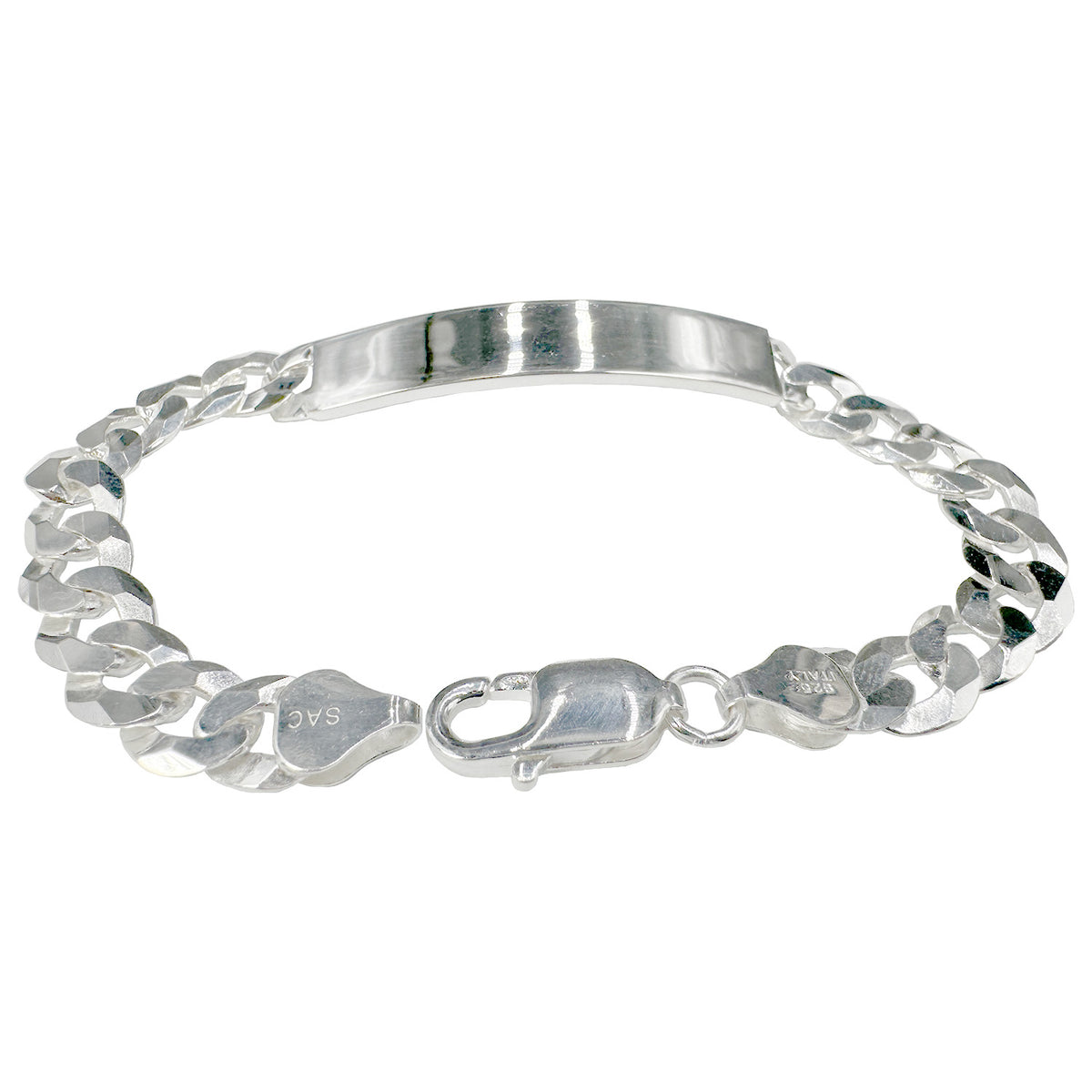 Curb ID 120 - 5.3mm - Sterling Silver Flat Curb ID Bracelet