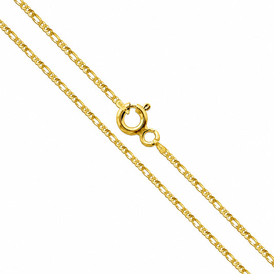Figaro Gold Plated 050 - 2mm - Sterling Silver Figaro Chain Necklace