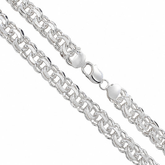 Double Curb Offset - 12mm - Sterling Silver Heavy Cuban Chain