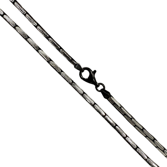 Cardano 150 - 2.5mm - Sterling Silver Black 2-Tone Diamond-Cut Chain