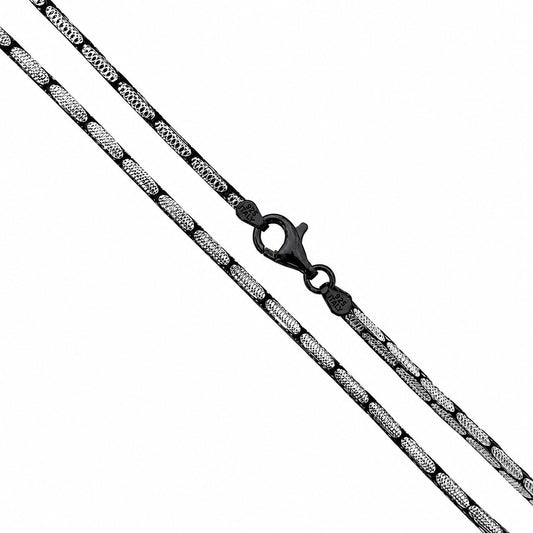 Cardano 150 - 2.5mm - Sterling Silver Black 2-Tone Diamond-Cut Chain