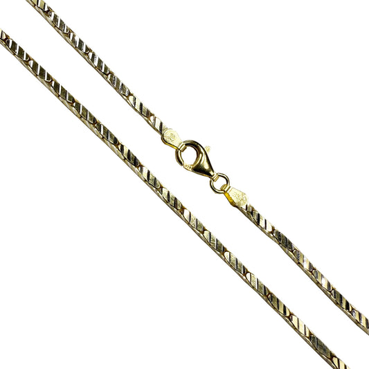Cardano 150 - 2mm - Sterling Silver Gold Plated Diamond-Cut Chain