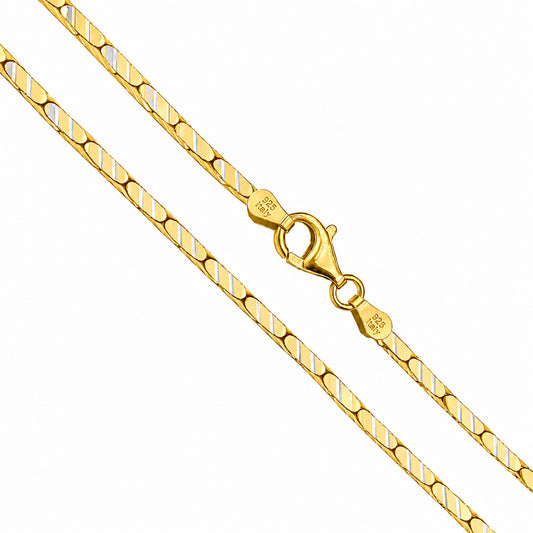 Cardano 150 - 2mm - Sterling Silver Gold Plated Diamond-Cut Chain