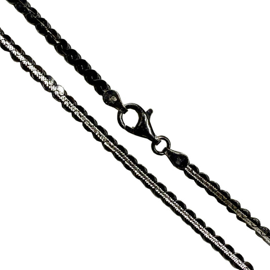 Serpentine 120 - 3.5mm - Sterling Silver 2-Tone Diamond-Cut Chain