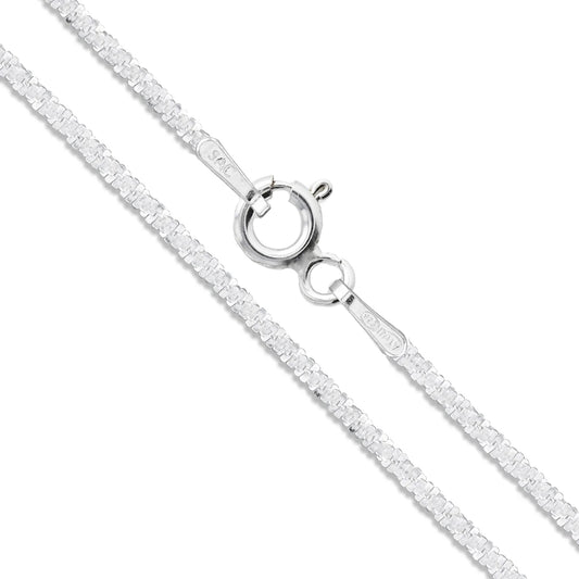Criss Cross 020 - 1.3mm - Sterling Silver Criss Cross Chain Necklace